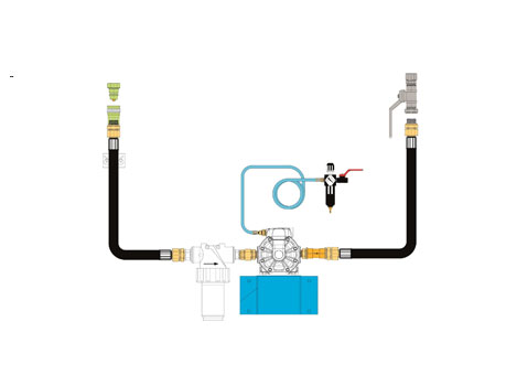 Набор монтажный для диафрагменного насоса  на стену с блоком подготовки воздуха и фильтром