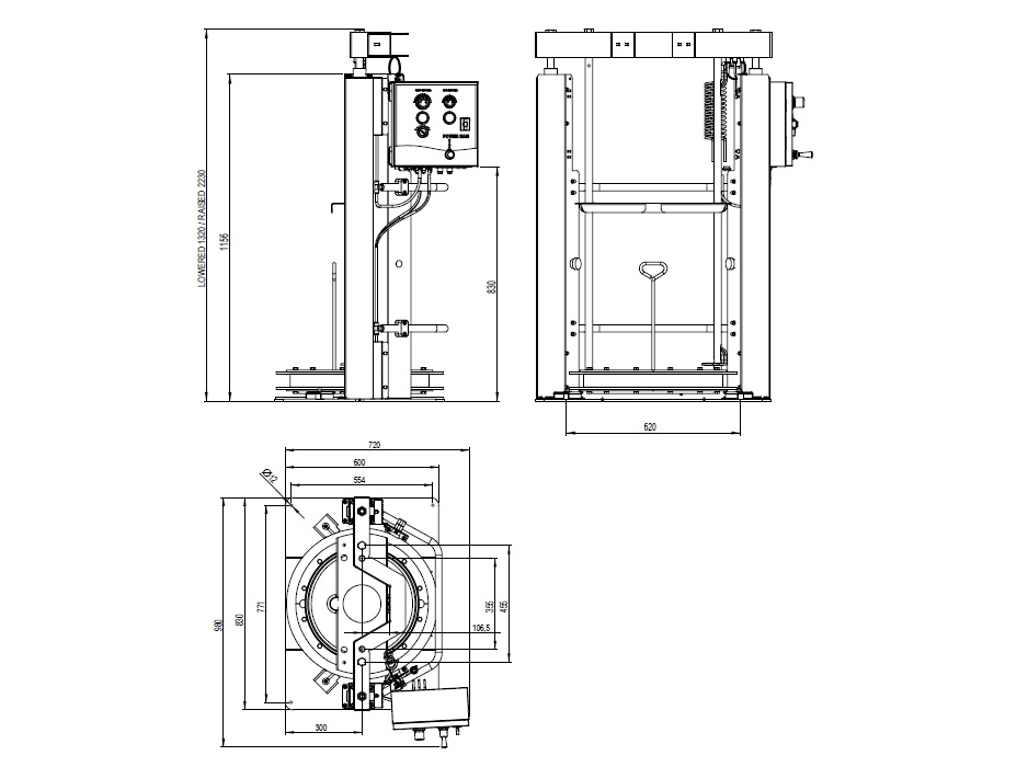 Установка для раздачи смазки (подъёмник-прижим двухстоечный), стационарная с насосом 12831 (70:1)