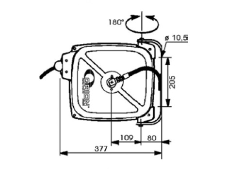 Катушка закрытая серия СRS для воздуха,воды,шланг 15 м.х5/16",вх: шланг5/16", вых:  G1/4", 2 МПа