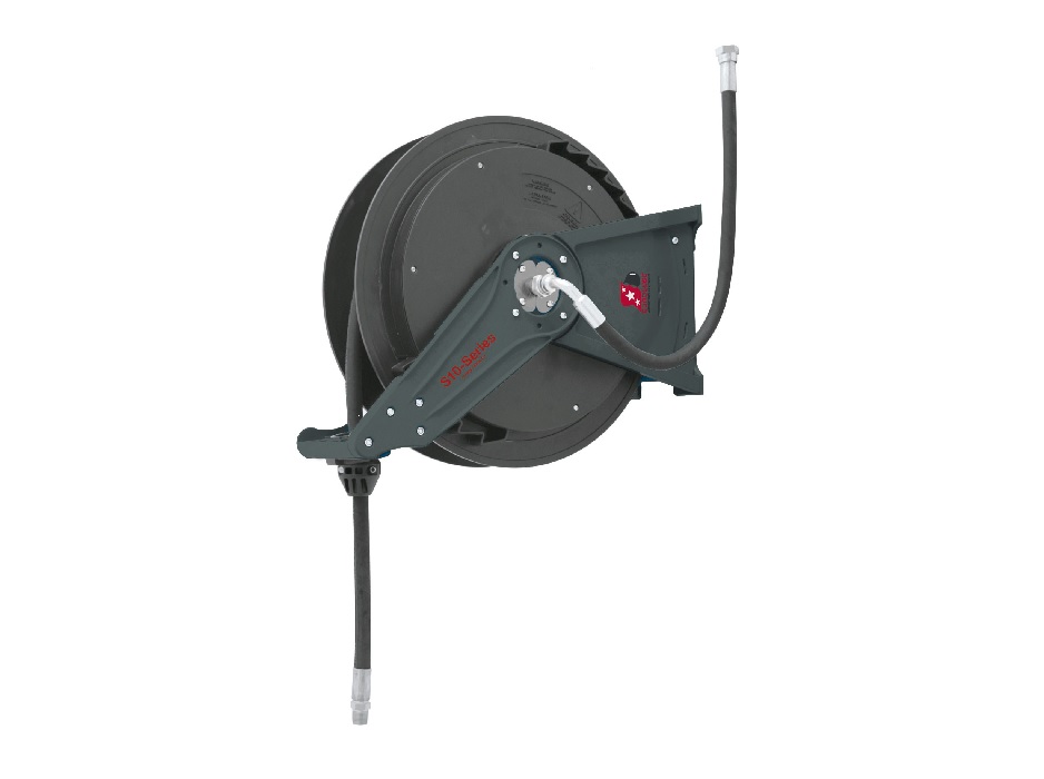 Катушка открытая с шлангом для раздачи масла, композитный барабан, шланг 10 м. х 1/2"; 7,5 МПа; вх/вых 1/2"