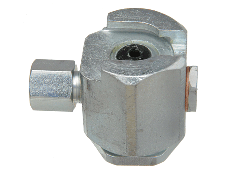 Наконечник для плоских фитингов (кнопочных головок), G1/8" (f), Головка ниппеля Ø 22 мм, высота: 44 мм, уплотнение: резина 