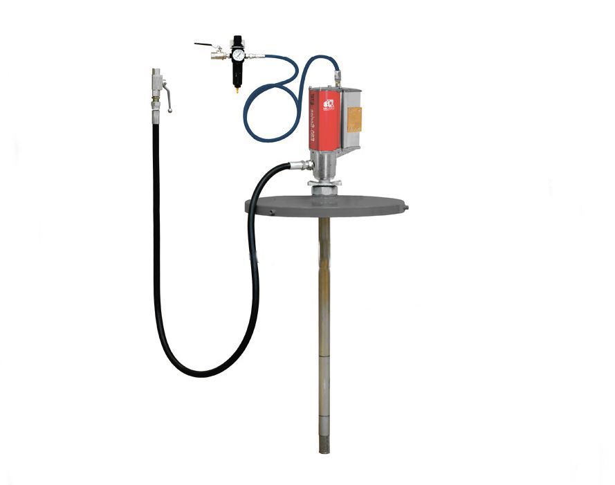 Нагнетатель смазки стационарный для бочки180 кг, без пластины прижимной; пневмопривод 60:1; 1 МПа; 0,8кг/мин.