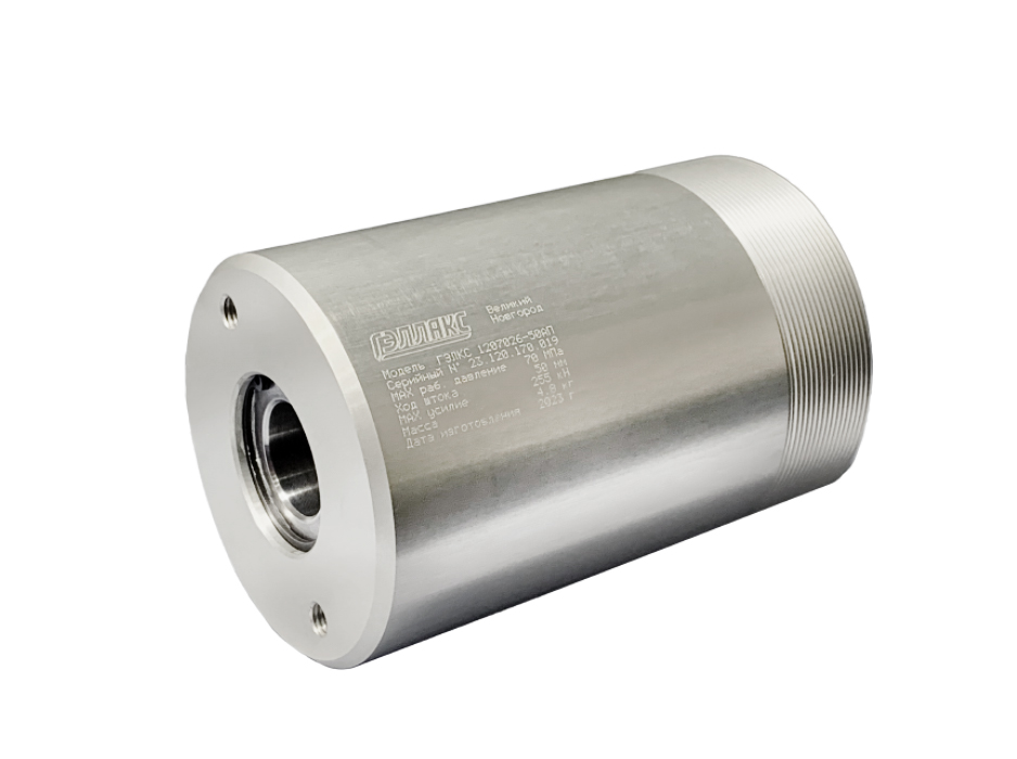 Гидроцилиндр с полым штоком, усилие 26 т, 70 МПа Гидроцилиндр с полым штоком, усилие 26 т, 70 МПа