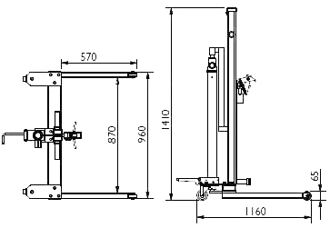 Тележка для бочек с гидравлическим подъемом, h=700 мм