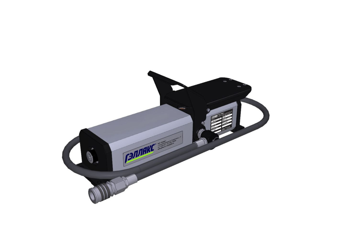 Насос гидравлический с пневмоприводом, управление педалью, 70МПа, 1 л (шланг 2м, БРС)