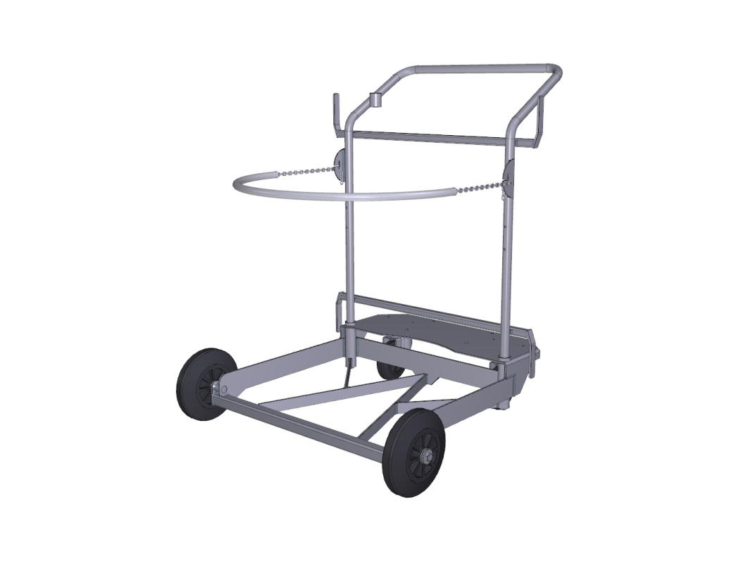 Тележка для бочек 200 л, усиленная, 4 колеса 