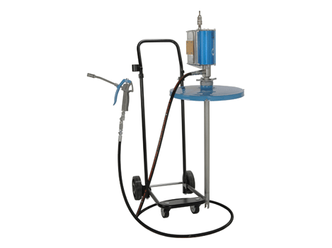 Насос для смазки с тележкой (28526),  80:1 под бочки 50 кг, шланг 3 м