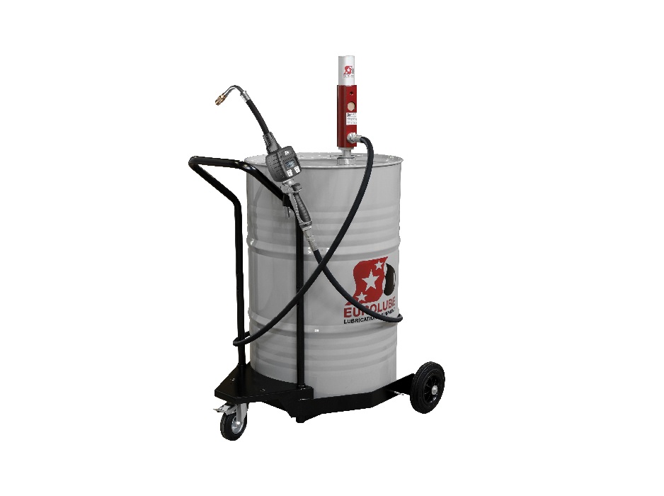 Маслораздатчик передвижной для бочки 200 л., насос с пневмоприводом 3:1; 25 л/мин; 1МПа; расходомер цифровой