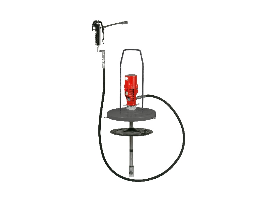 Нагнетатель смазки переносной, под вёдра 20 кг., с пластиной прижимной; пистолет для раздачи смазки; пневмопривод 55:1; 1МПа