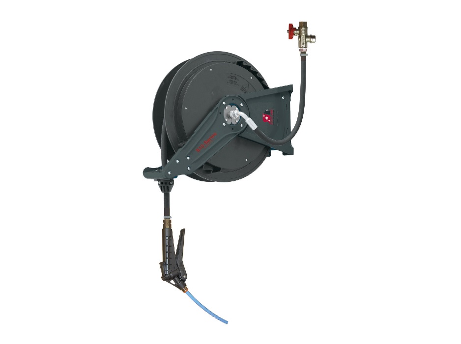 Катушка открытая для раздачи стеклоомывающей жидкости, шланг 10 м. х 1/2"; 1,5 МПа; пистолет