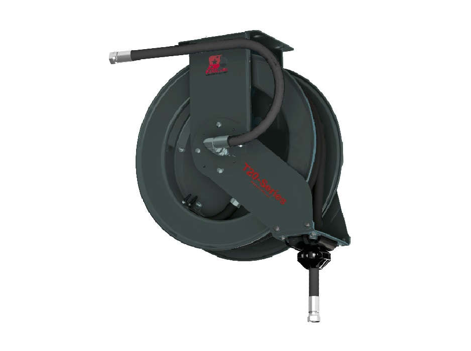 Катушка открытая с шлангом для раздачи смазки, цельностальная; шланг 20 м. х 1/2"; 35 МПа; 1/2"