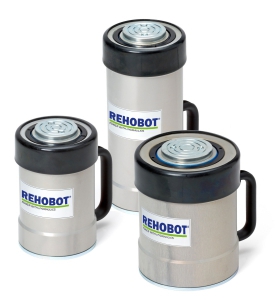 Гидроцилиндр толкающий (домкрат грузовой), усилие 100 т, ход штока 200 мм, алюминиевый