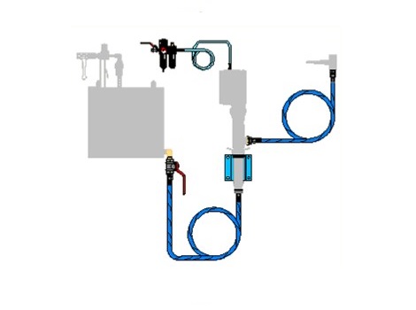 Комплект для монтажа насоса на стену, с блоком подготовки воздуха (подключение к баку)