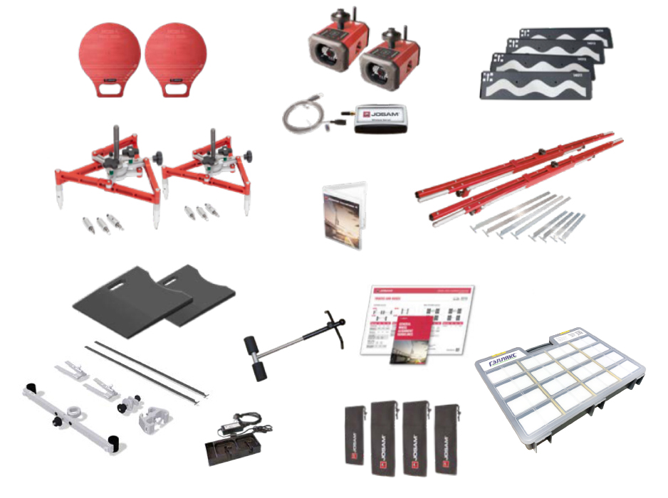 Электронный стенд измерения углов установки колес, положения осей, геометрии рам Cam-aligner с комплектом регулировочных шайб