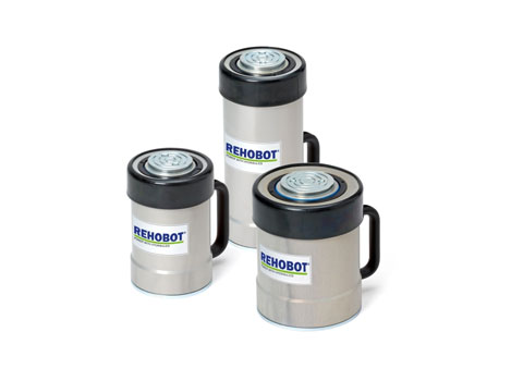 Гидроцилиндр толкающий (домкрат грузовой), усилие 100 т, ход штока 200 мм, алюминиевый