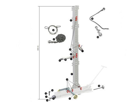 Комплект силовой балки для передвижного основания JO 2010 правки кабин, автобусов правка кабин