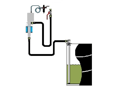 Комплект для монтажа насоса на стену, с блоком подготовки воздуха (подключение к 200л бочке)