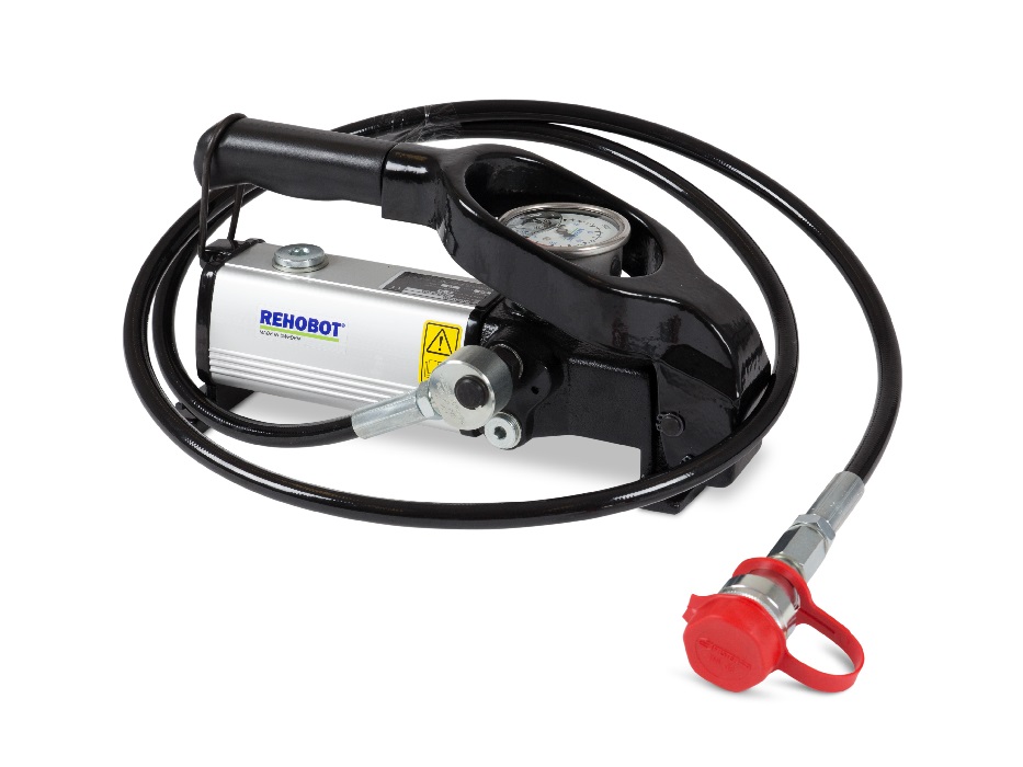 Насос гидравлический двухступенчатый, ручной привод, манометр, шланг 2м с БРС, 70 МПа, 300 см3