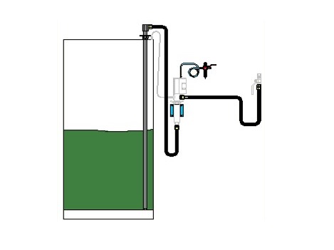 Комплект для монтажа масл. насоса с пневмоприв. на стену и присоед. заборной трубы к ёмкости h=1,7м сверху,с фильтром регулятором воздуха