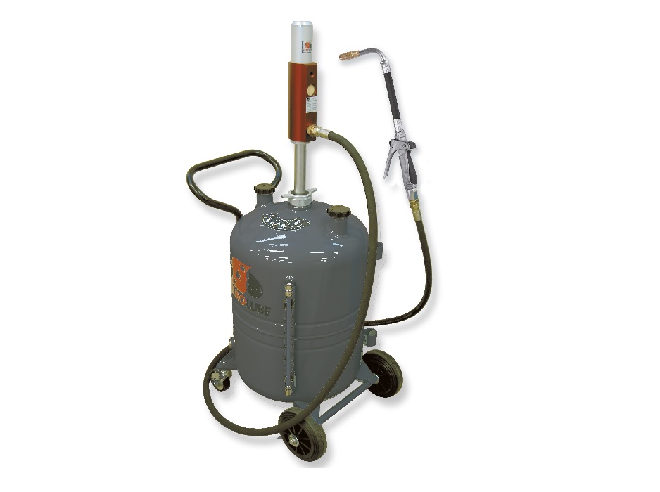 Маслораздатчик передвижной с бочкой 65 л., насос с пневмоприводом 3:1; 25 л./мин., 1 МПа; пистолет раздаточный