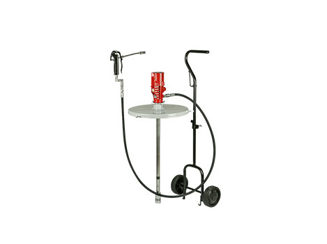 Нагнетатель смазки передвижной, под бочку 50 кг., без пластины прижимной; пистолет для раздачи смазки; пневмопривод 55:1; 1МПа; 0,7 кг/мин.