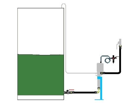 Комплект для монтажа масл. насоса с пневмоприв. на пол и присоед. заборного шланга к донному выход. отверстию ёмкости,с фильтром регулятором воздуха