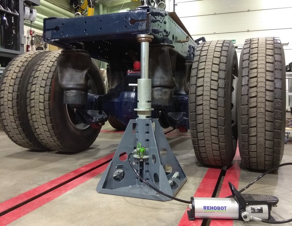 Комплект гидравлических домкратов для вывешивания осей ТС с насосом