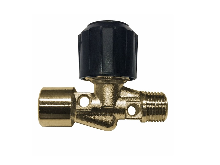 Кран шаровой, запорный, G1/4" (f), 2,5 МПа, материал-латунь, круглая рукоятка