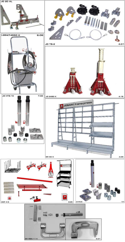 Комплект оборудования для правки рам грузовых автомобилей, автобусов, прицепов/полуприцепов