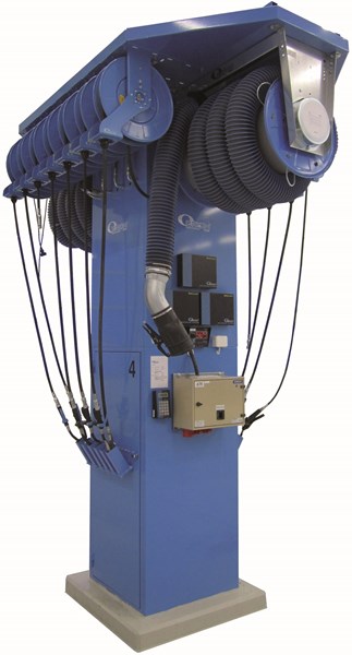 Стойка сервисная, большая, на 16 катушек для тех. жидкостей, смазки и воздуха и 1-й вытяжной катушки