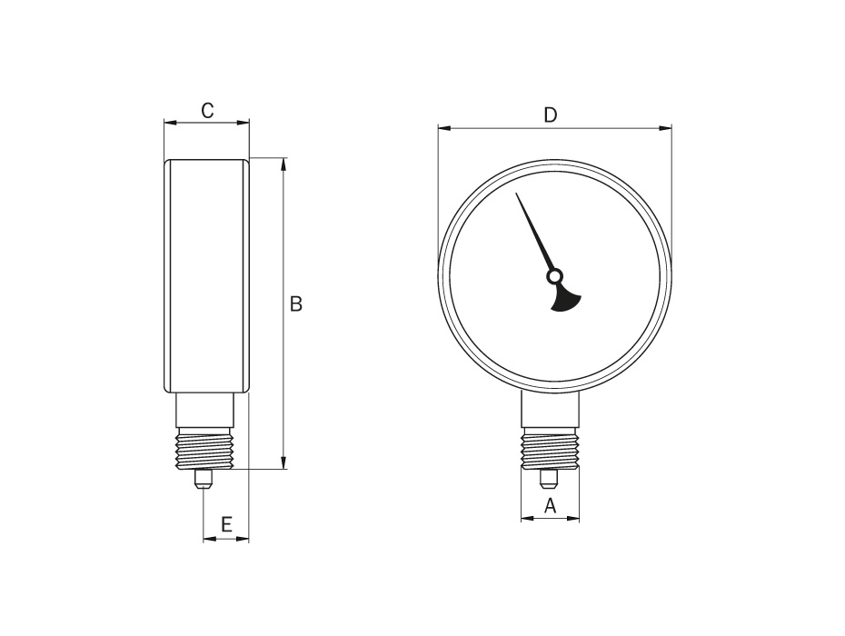 Манометр, диапазон 0-1000 кН, 1/2"                     