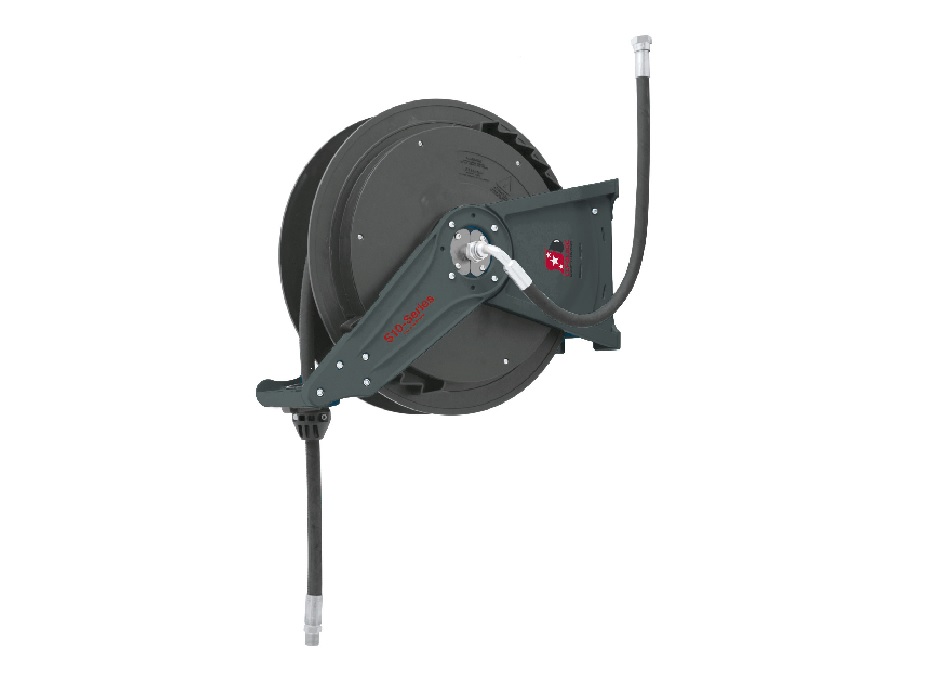 Катушка открытая с шлангом для раздачи смазки; композитный барабан; шланг 10 м. х 3/8"; 35 МПа; вх/вых: 3/8"