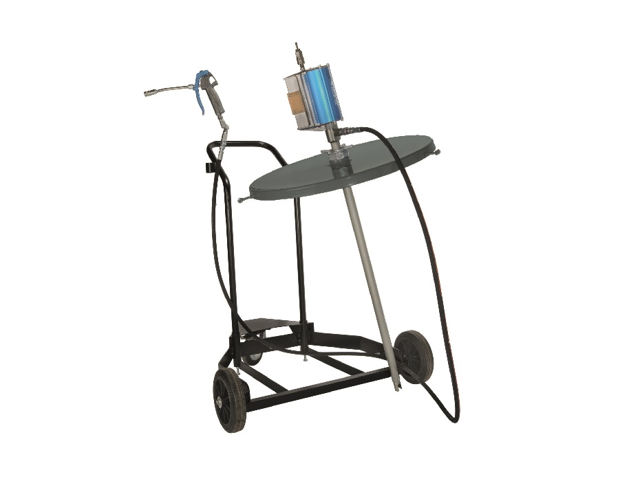 Насос для смазки с тележкой (28645),  60:1 под бочки180 кг, шланг 3 м