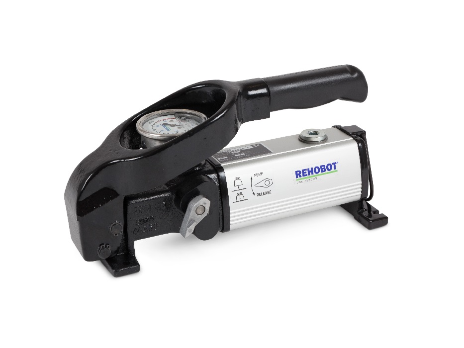  Насос гидравлический двухступенчатый, ручной привод, манометр, 70 МПа, объем масла 300 см3