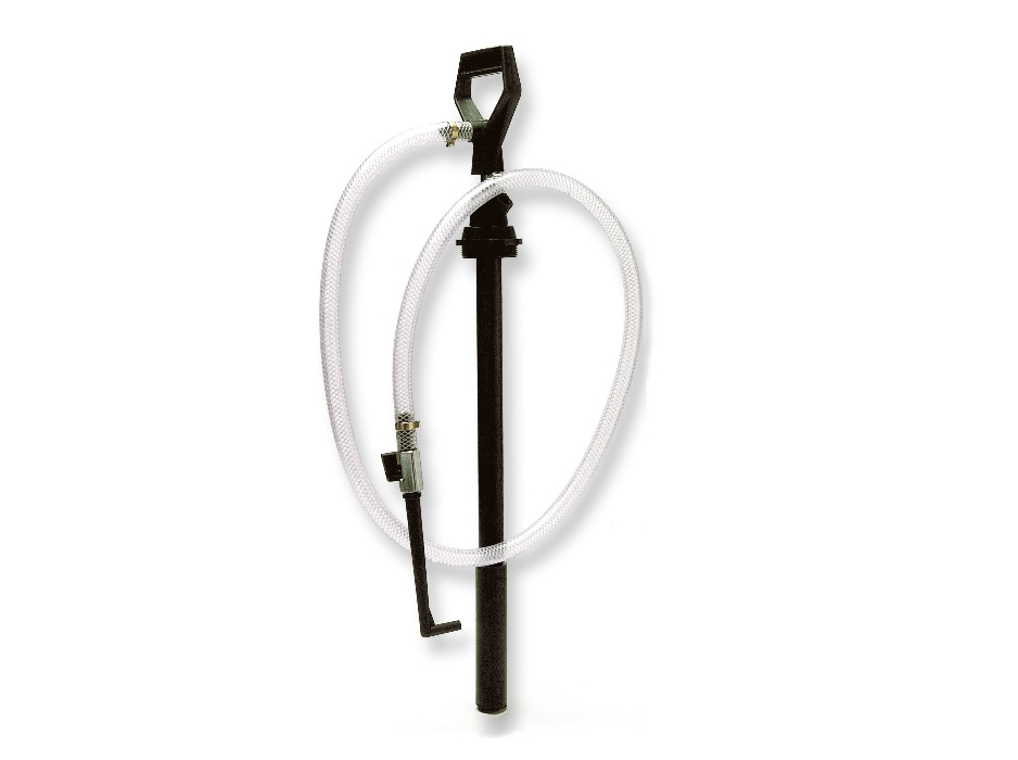 Насос ручной для трансмиссионного масла для бочек 20-25 л, 0,1 л/ход поршня, телескопическая труба L=310-430 мм.; 2” адаптер для бочки в комплекте; шланг 1,5м. 