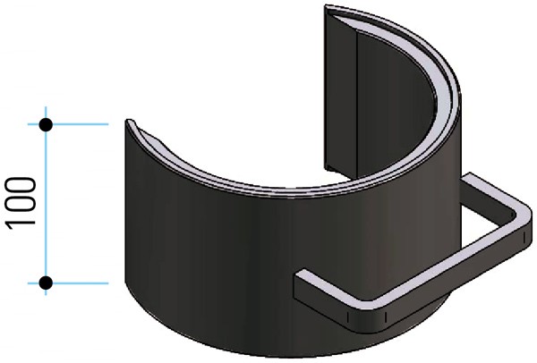 Скоба страховочная, H100, D177, 80 т, F-F, для M80/42, M80/31, M100/72