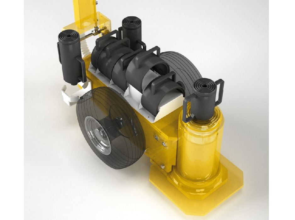 Домкрат пневмогидравлический тяжелого типа для горной промышленности 80/50 т