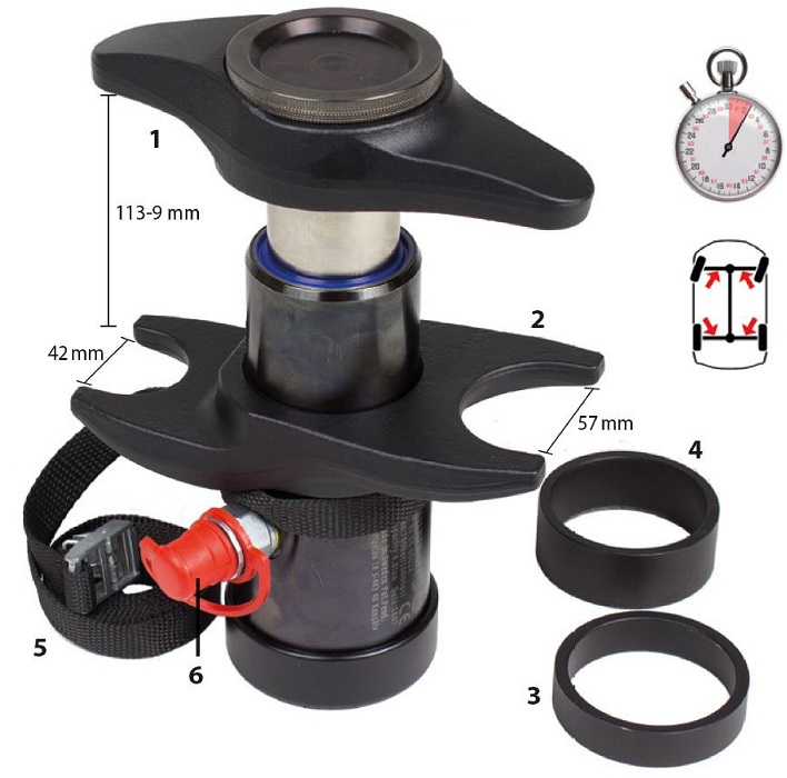 Выпрессовщик пальцев рулевых тяг, ступичных болтов, тормозных рычагов грузовых автомобилей 8,8 тонн