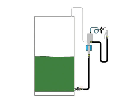 Комплект для монтажа масл. насоса с пневмоприв. на стену и присоед. заборного шланга к донному выход. отверстию ёмкости,с фильтром регулятором воздуха