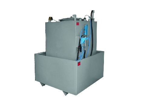 Комплект ёмкости для масла объёмом1500 л., с защитным резервуаром, насос 3:1, катушка со шлангом 10 м., пистолет раздаточный с расходомером