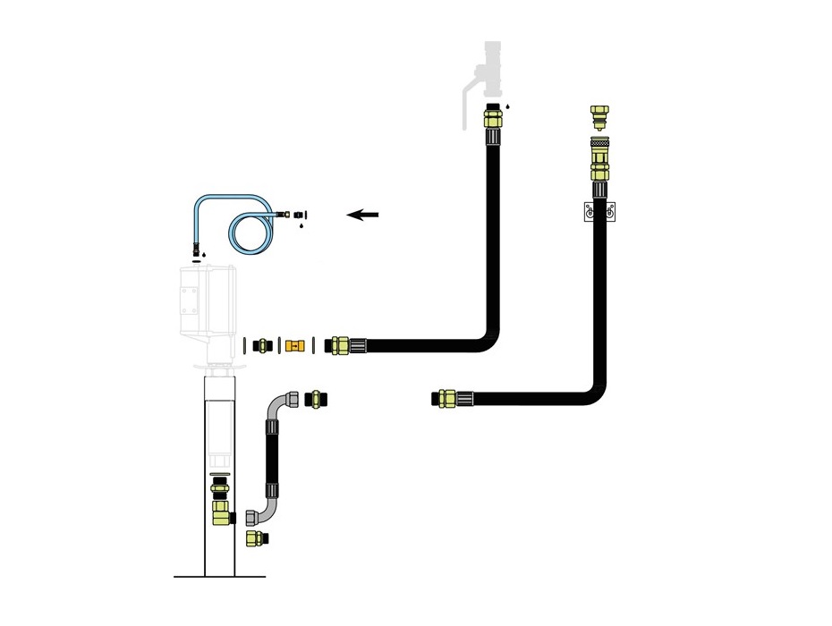 Комплект для монтажа насоса на полу без фильтра-регулятора воздуха и масляного фильтра