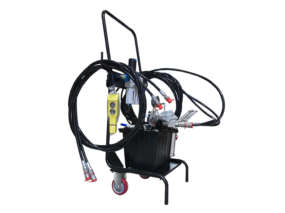 Насосная станция гидравлическая, пневматический привод, 4 выхода, с пультом ДУ, 70 МПа, 9200 см3