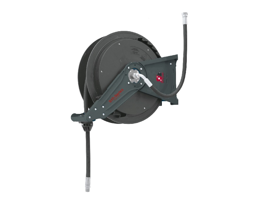 Катушка открытая для раздачи стеклоомывающей жидкости, обезжиривателя; шланг 15 м. х 1/2"; 1,5 МПа; 1/2”