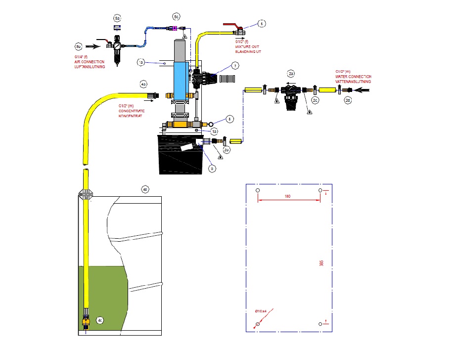 Насос-миксер для смешивания агрессивных жидкостей 50/50