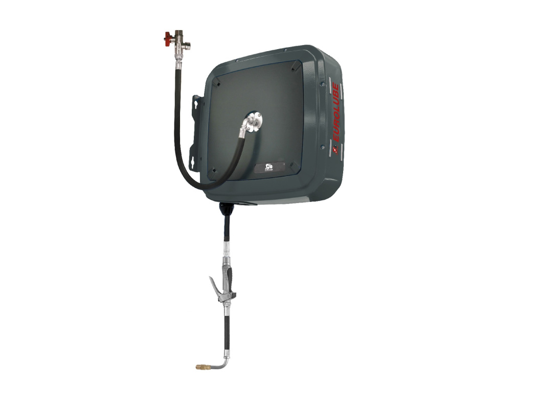 Катушка закрытая для раздачи масла, шланг 10мх1/2"; 7,5 МПа; пистолет