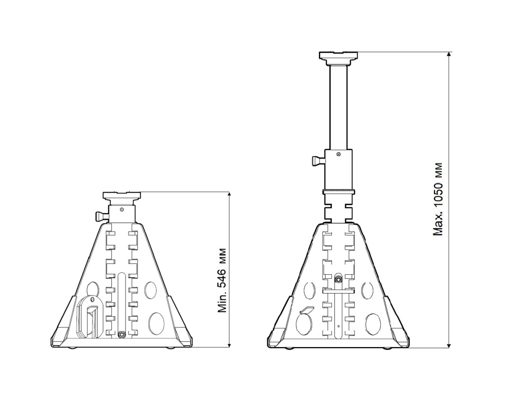 Домкрат гидравлический, подъем за раму, грузоподъемность 10 т