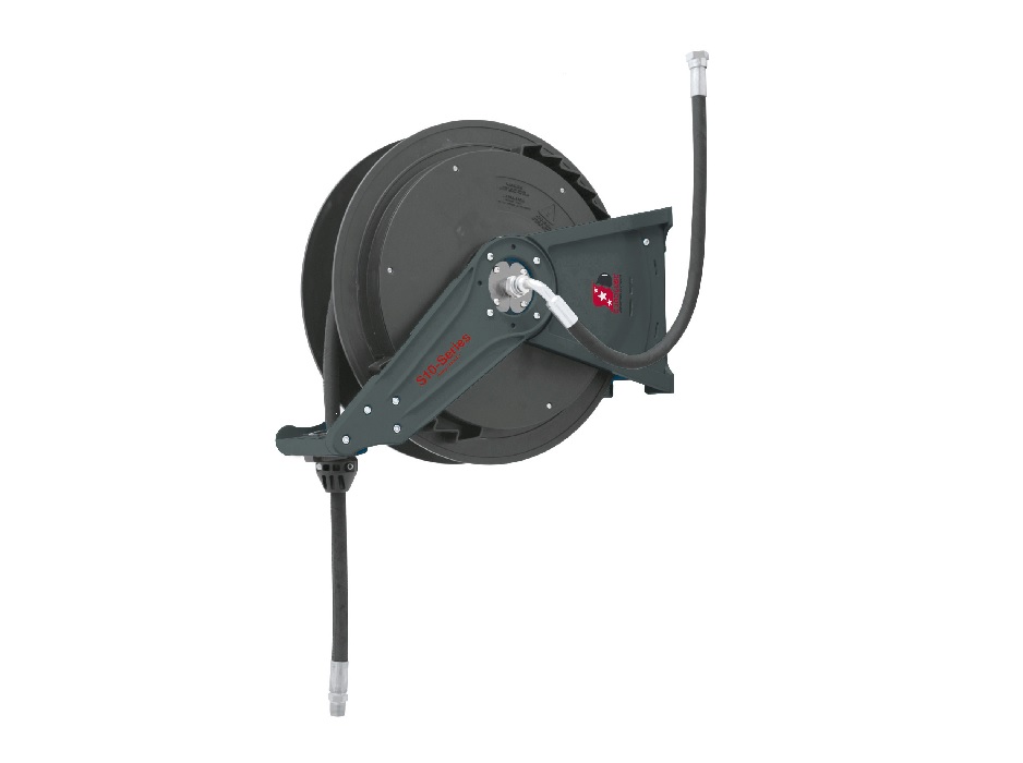 Катушка открытая с шлангом для раздачи смазки; композитный барабан; шланг 15 м. х 3/8"; 35 МПа; вх/вых: 3/8"