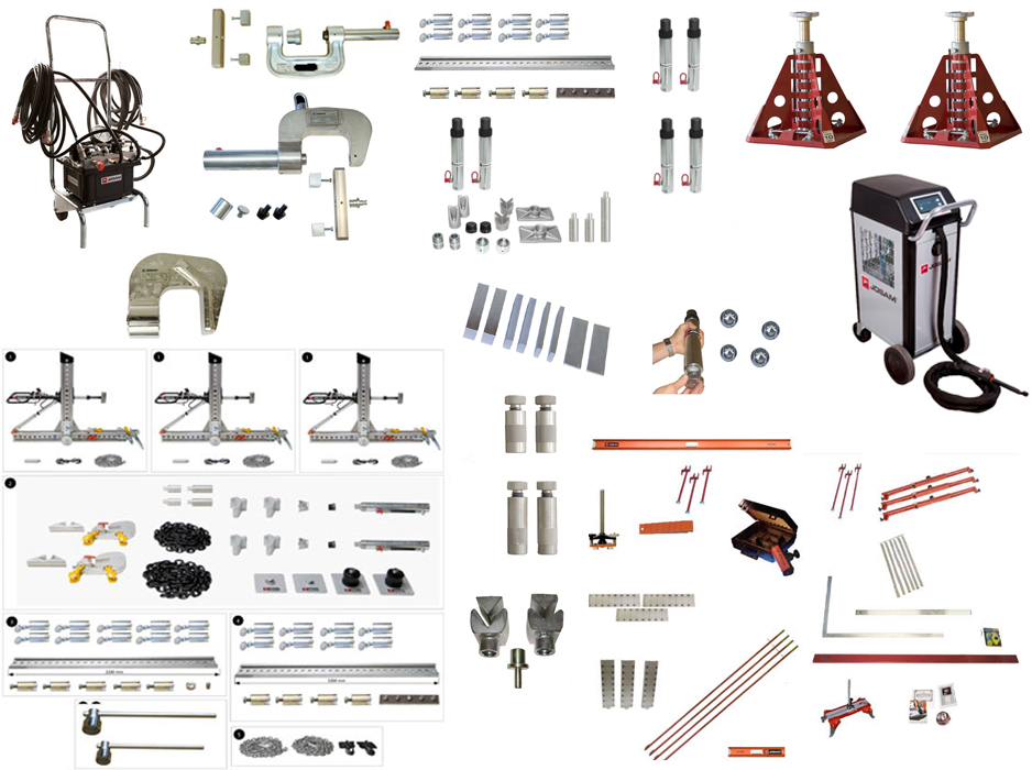 Комплект оборудования для правки рам грузовых автомобилей на анкерных креплениях