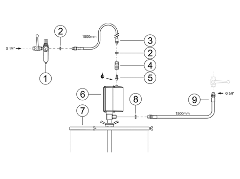 Комплект монтажный для насоса 60:1 или 80:1 для бочек 20 кг с узлом подготовки воздуха, (насос и выравнивающая мембрана в комплект не входят)