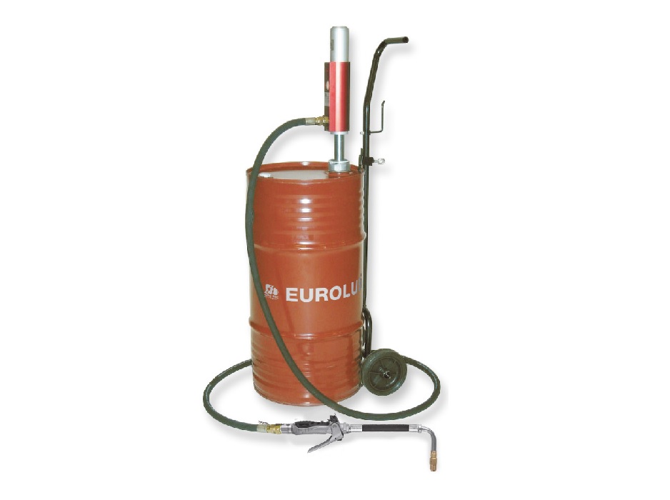 Маслораздатчик передвижной для бочки 60 л., насос с пневмоприводом 3:1; 25 л./мин.; 1 МПа; пистолет раздаточный